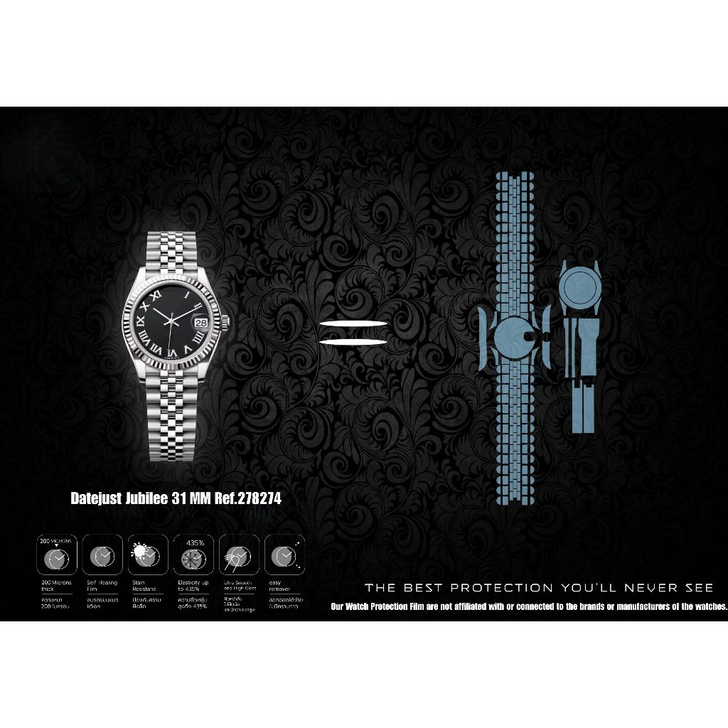 278274 Datejust Jubilee 31mmฟิล์มป้องกันรอยนาฬิกา Watch Protection Film for  Rolex Datejust Jubilee 