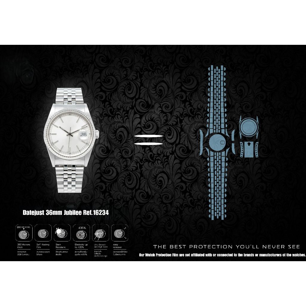 16234 Datejust Jubilee 36mmฟิล์มป้องกันรอยนาฬิกา Watch Protection Film for สำหรับ  Rolex Datejust 36