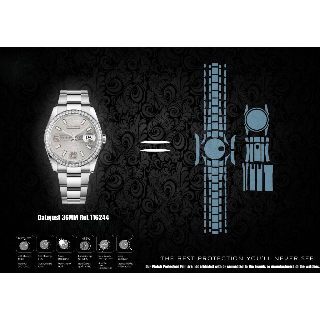 116244 Datejust Oyster 36mm ฟิล์มป้องกันรอยนาฬิกา Watch Protection Film for Rolex Datejust 36MM Ref.