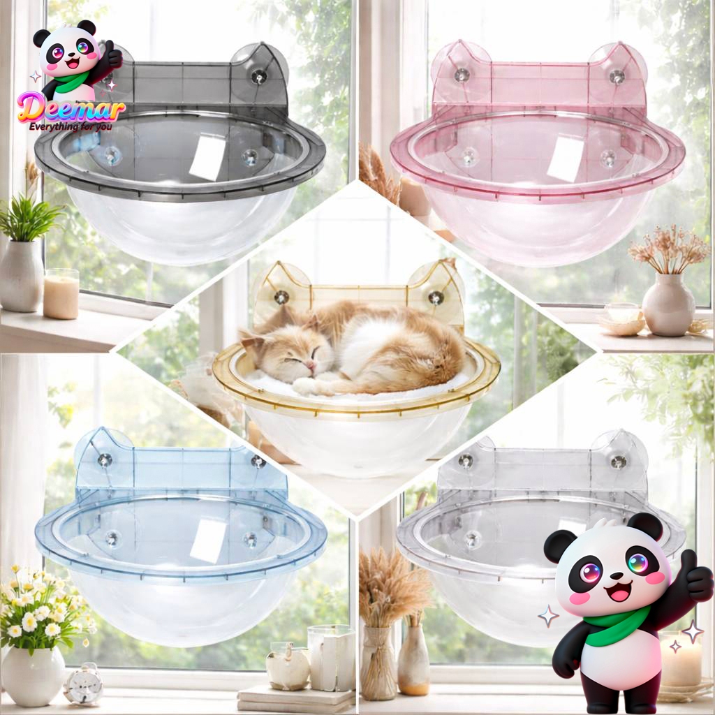 Deemar ที่นอนชมวิว ที่นอนแมวติดกระจก ที่นอนสัตว์เลี้ยง เปลแมวติดกระจก   Window bowl