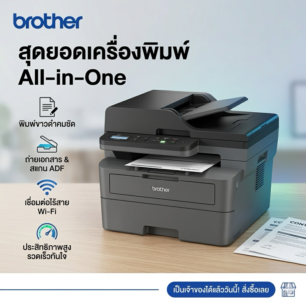 BROTHER รุ่น DCP-L2640DW เครื่องพิมพ์เลเซอร์ ขาว-ดำ มัลติฟังก์ชัน