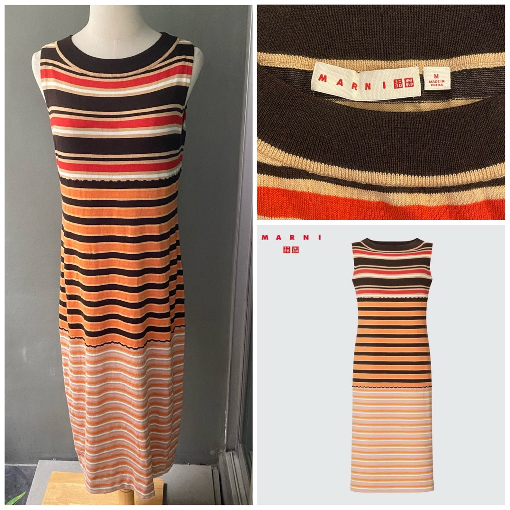 USED Uniqlo x Marni sleeveless multicolor dress size M