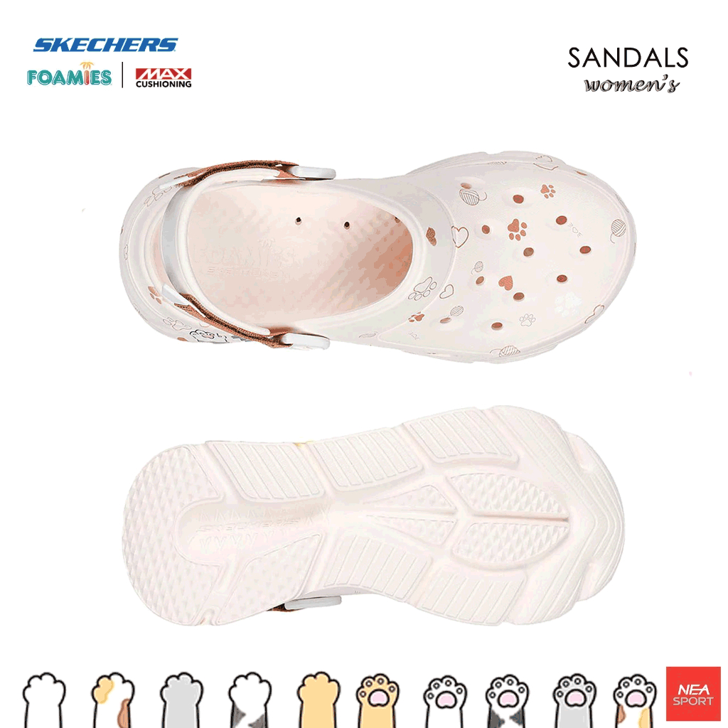 [ลิขสิทธิ์แท้] SKECHERS Foamies Max Cushioning รองเท้าแตะรัดส้นผู้หญิง เสริมสูง 5 ซม. สเก็ตเชอร์ ราคา ถูกที่สุด ดีลบีเคเค แกลเลอรีภาพที่ 9
