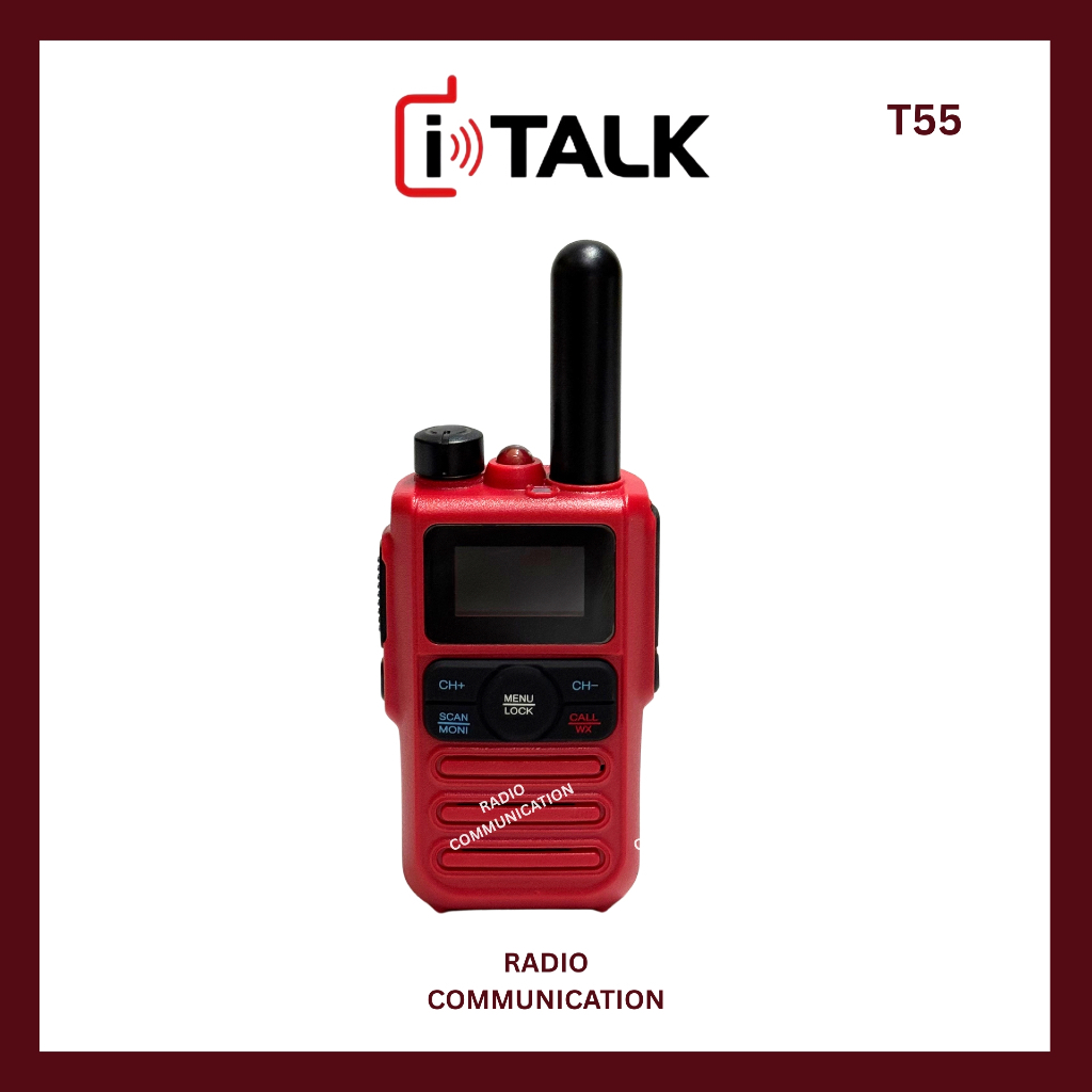 iTALK T-55 กำลังส่ง 0.5W (ยกเว้นใบอนุญาตพก) มีทะเบียนกสทช. ประกัน 1 ปี