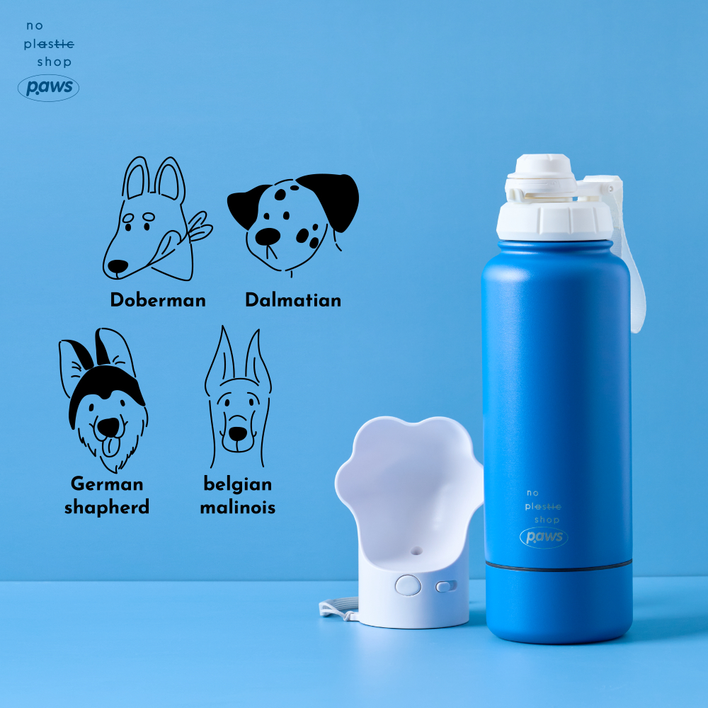 [German,Belgian,dalmatian,doberman] Big paws 32 oz. no plastic shop กระติกน้ำสุนัข กระบอกน้ำสุนัข