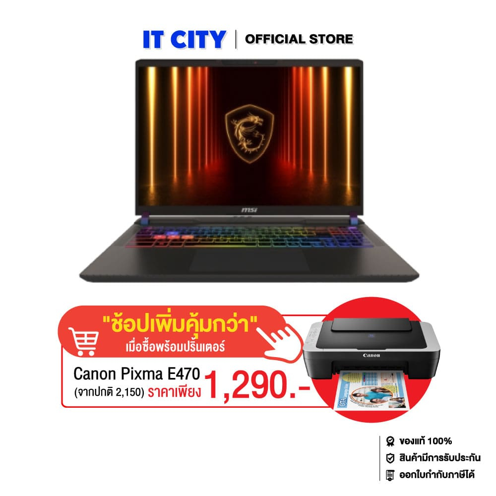 MSI Vector 16 HX AI A2XWIG-078TH/Ultra 9-275HX/16GB/1TB/RTX 5080/Win11_office CO6-011117