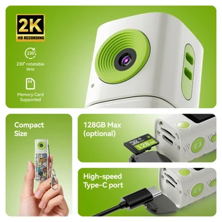 【2K ใหม่】G10 MINI Retro Thumb พวงกุญแจกล้อง 2K HD 0.96' นิ้วกล้องวิดีโอดิจิตอลไฟฉายรองรับ TF Card