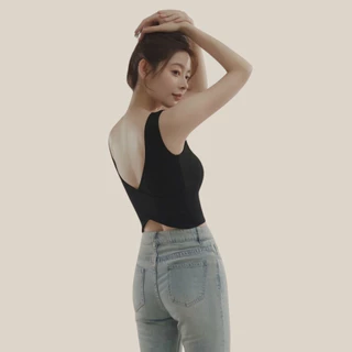 WsimpleBra | Gaia Crop Top เสื้อกล้าม ทรงครอป ไขว้หลัง มีบราในตัว เลิกใส่ชุดชั้นในและซิลิโคลปิดจุก