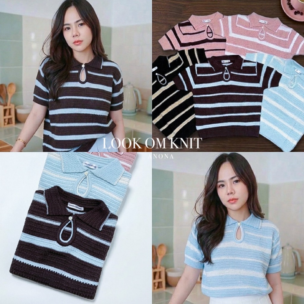 LOOK OM KNIT เสื้อไหมพรหมลายทาง