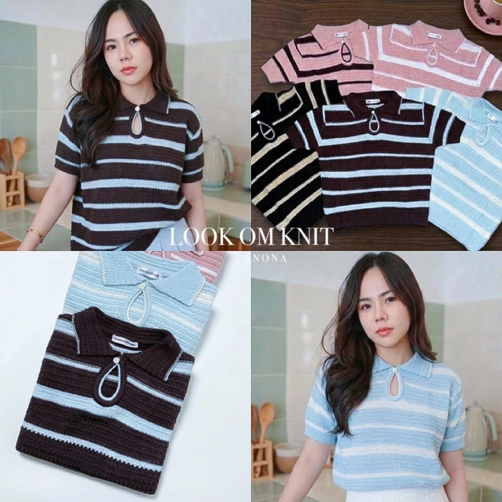 LOOK OM KNIT เสื้อไหมพรหมลายทาง