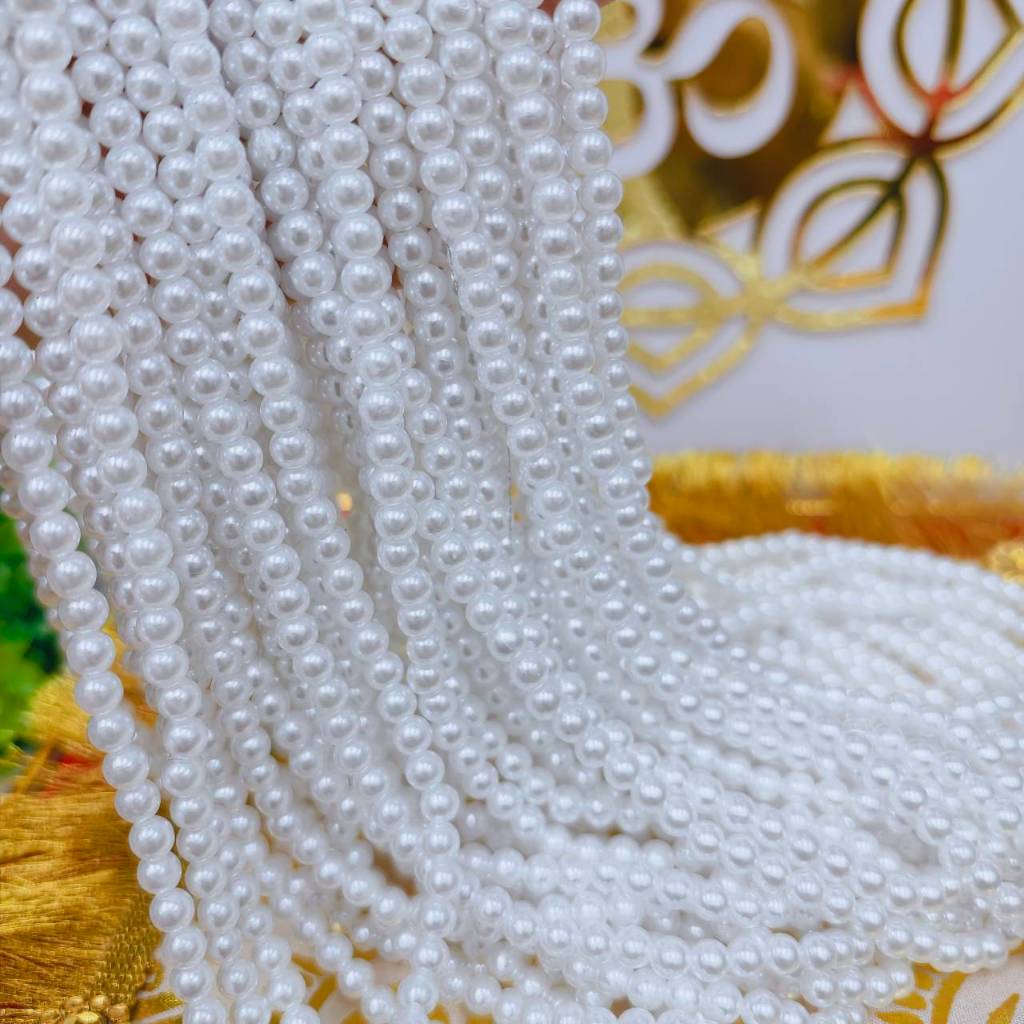 สร้อยมุก สีขาวมุก ถวายพระแม่ เจ้าแม่กวนอิม เทพ ไทย จีน ฮินดู ขนาด 6 มิล 108 เม็ด