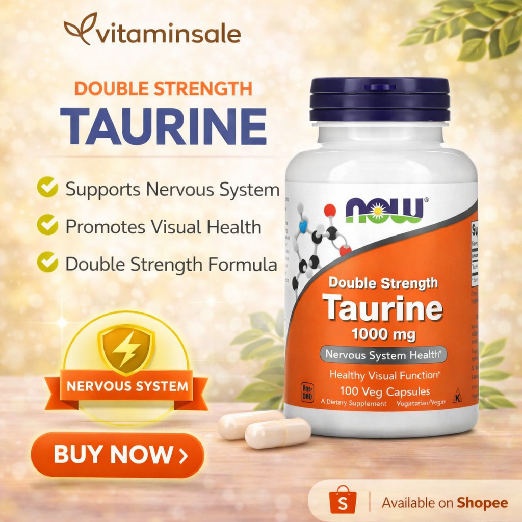 Now Foods, Taurine, Double Strength, 1000 mg, 100 Capsules