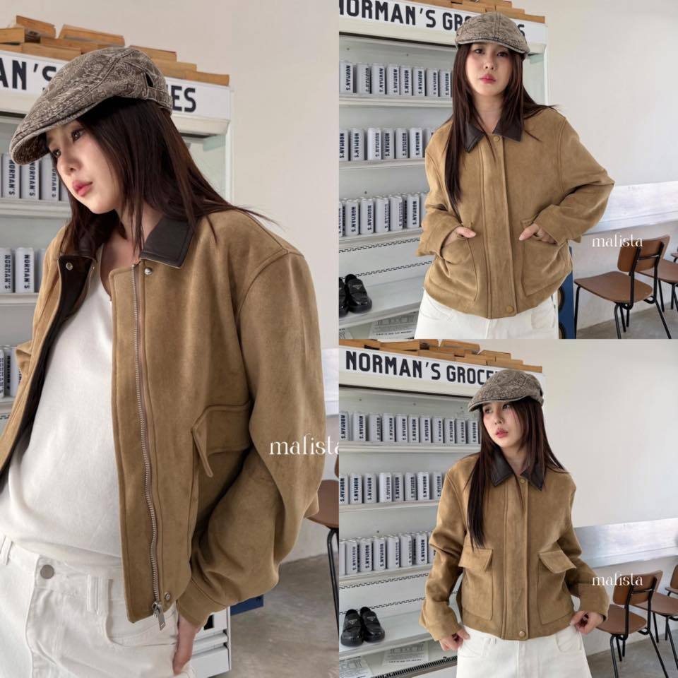 Malista D502 Suede jacket เสื้อหนังกลับ คอปก