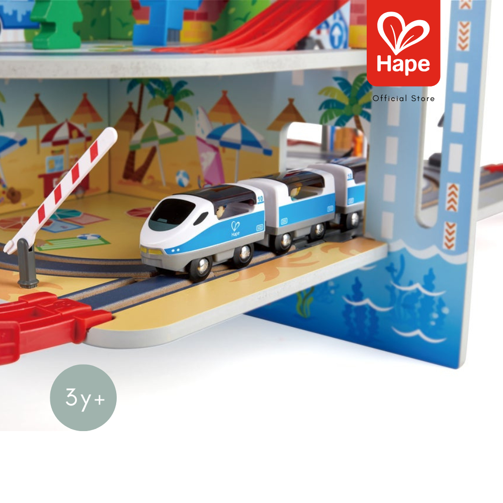 Hape Mega City Railway Set – 3-Level Wooden Train Set, 3Y+ image 6