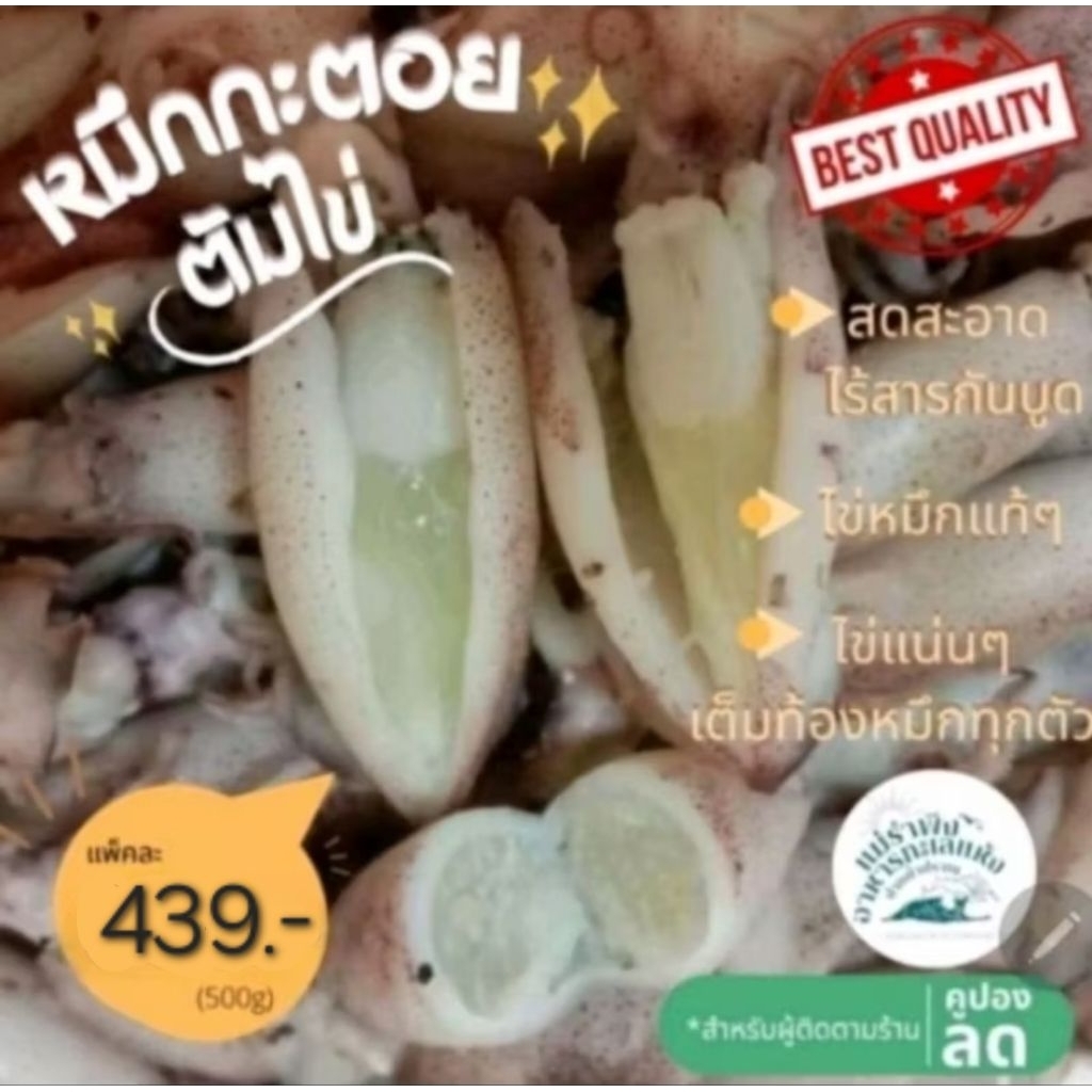 กะตอยต้มไข่ หมึกกะตอยไข่ทุกตัว กระตอย500กรัม ราคาถูก สดใหม่ทุกวัน ของฝากเมืองประจวบ