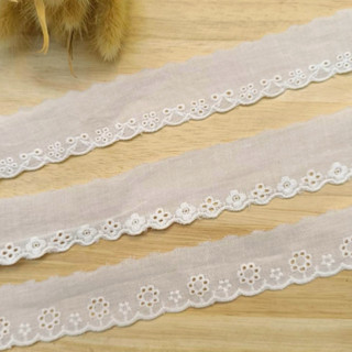 ลูกไม้แต่งชาย ขนาด 3-3.5cm. วัดครั้งละ1 หลา(90cm.) ตัดยาวต่อ…