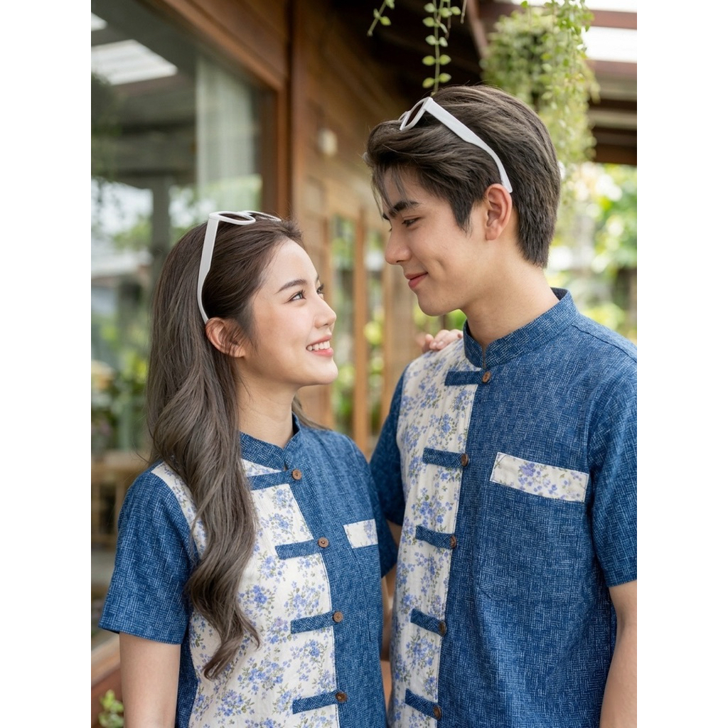 เสื้อพื้นเมืองคอจีน คู่ ชาย/หญิง รูปที่ 4
