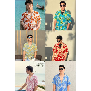 เสื้อฮาวาย ผ้าเรย่อน unisex ใส่ได้ทั้งชาย-หญิง