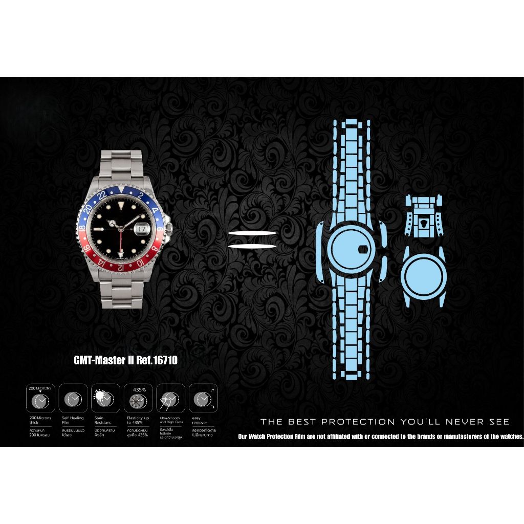 16710 Pepsi Film Oysterฟิล์มป้องกันรอยนาฬิกา Watch Protection Film for Rolex GMT Fiim Ref. 16710