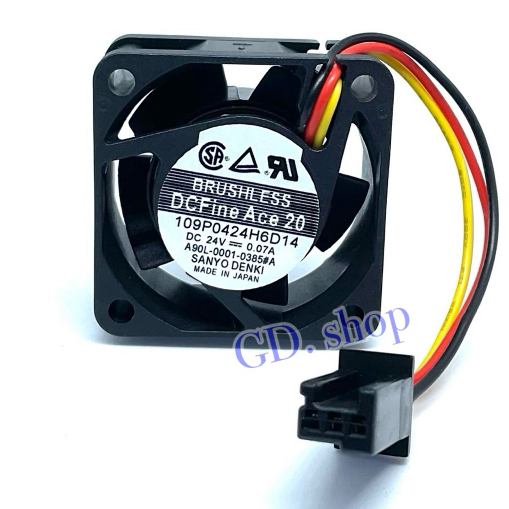พัดลม 1นิ้วครึ่ง (1"1/2) SANYO DENKI  MODEL 109P0424H6D14  DC24V  0.07A (40x40x20) พร้อมส่ง