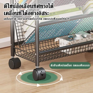 ชั้นวางของสำหรับเด็ก ชั้นวางหนังสือแบบลื่อนที่ ข้างโต๊ะเรียน จัดเก็บหนังสือและของใช้