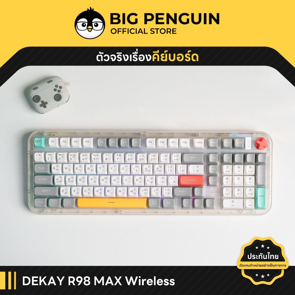 [โค้ดคุ้มลด 20%] DEKAY R98 MAX Wireless Tri-Mode Rubber Dome keyboard Bluetooth wireless DKR98 DK R9