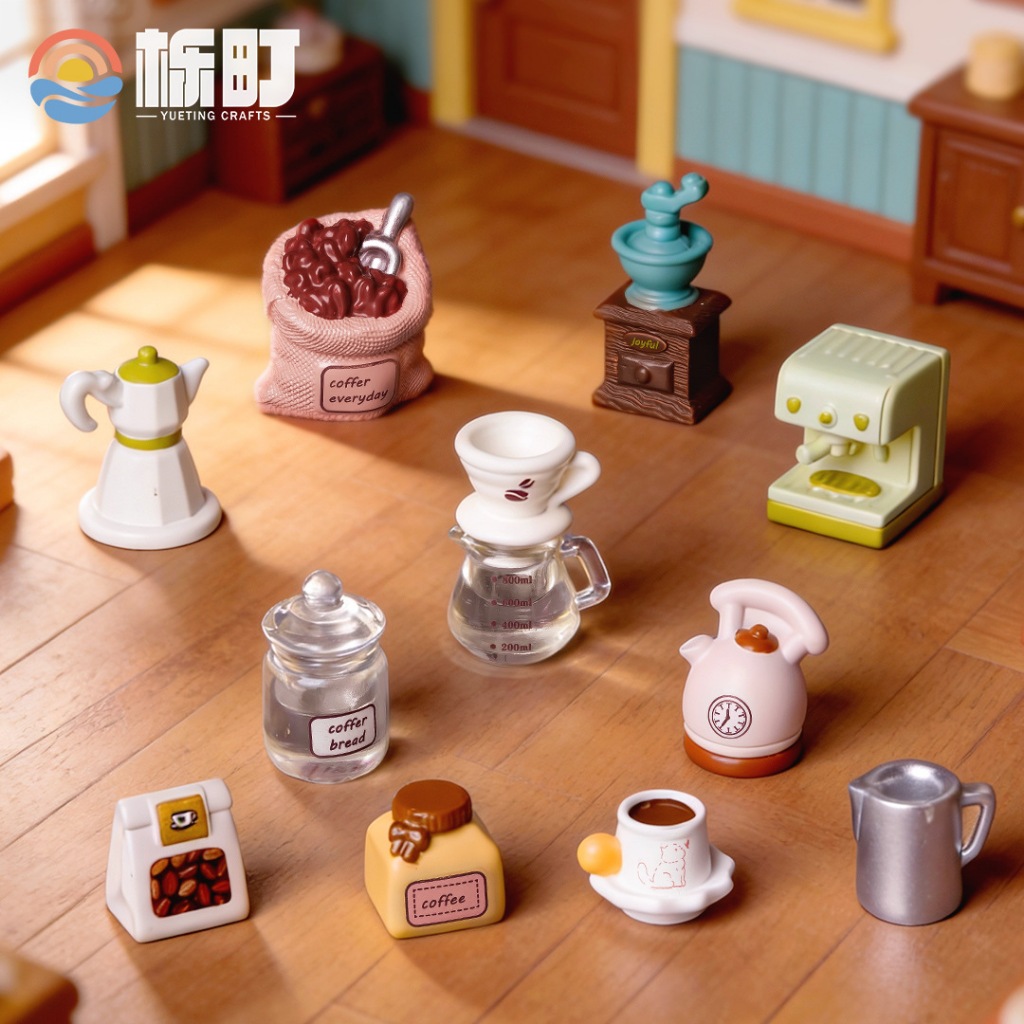 j541 ร้านกาแฟนำโชคของจิ๋วจำลองเซ็ตละ 11 ชิ้น