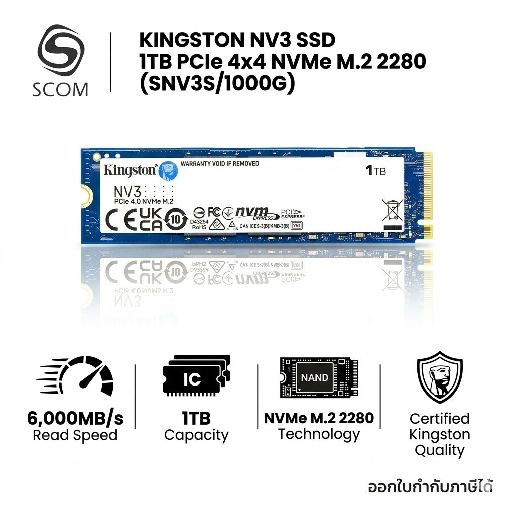 (SSD) 1TB KINGSTON NV3 SSD M.2 PCIe NVMe (SNV3S/1000G)