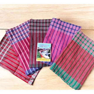 (ราคาส่ง! 10 ผืน) ผ้าขาวม้า ผ้าฝ้าย100% ผ้าไม่หด สีไม่ตก เย็บชายทุกผืน ขนาด 80×190 cm ขนาดมาตรฐาน
