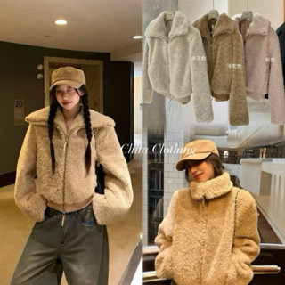📍พร้อมส่ง น้ำตาล📍7938 เสื้อกันหนาว แขนยาว ขนเฟอร์ งานซิปหน้า…