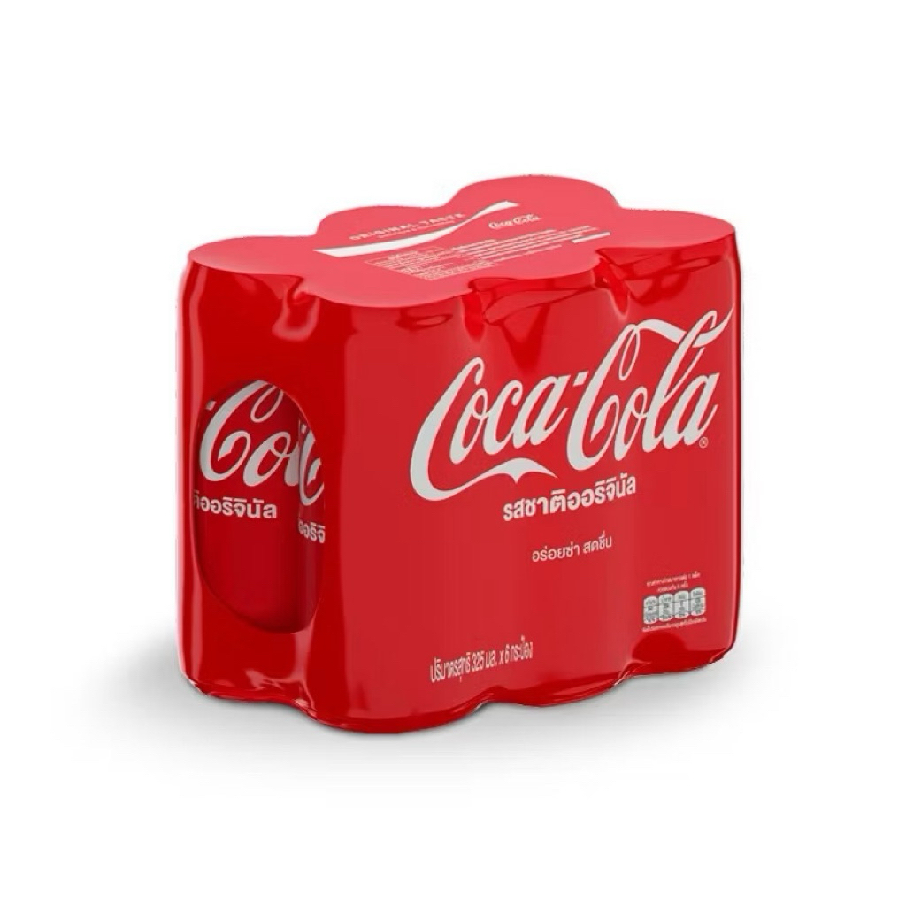 Coca Cola โค้ก น้ำอัดลม รสชาติออริจินัล ขนาด 325 มล. x 6 กระป๋อง