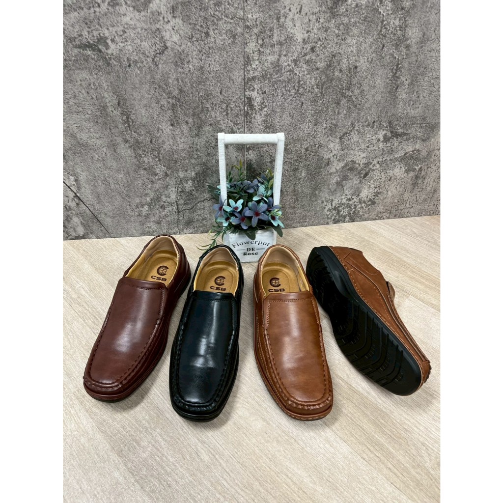 CM027รองเท้าหนังลำลองผู้ชายหนังเงามี3สีไซส์40-45