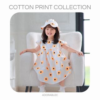 ชุดผ้าฝ้ายลายดอก สีเหลือง (6เดือน-6ขวบ)