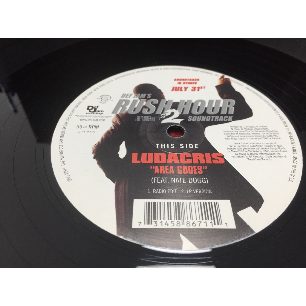 Area Codes -  Ludacris Nate Dogg ขนาด 12 นิ้ว LP ร้าน PinHaiMusic B120