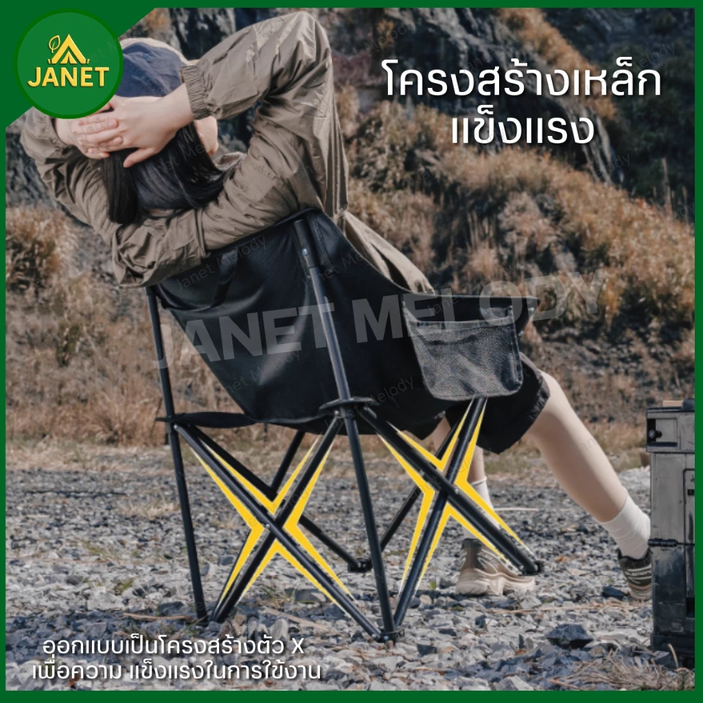 Janet เก้าอี้แคมป์ปิ้ง 65cm อลูมิเนียม พร้อมกระเป๋าจัดเก็บ thumbnail 8