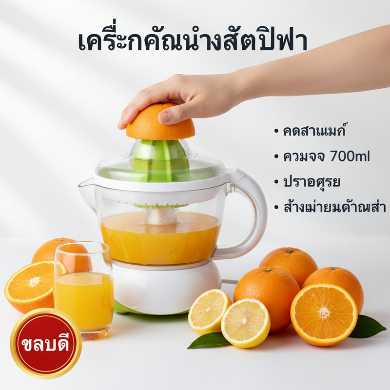 เครื่องคั้นน้ำส้ม เครื่องกดน้ำสติปฟ้า ความจุ 700ml แข็งแรง ทนทาน ถอดล้างง่าย รับประกัน 1 ปี