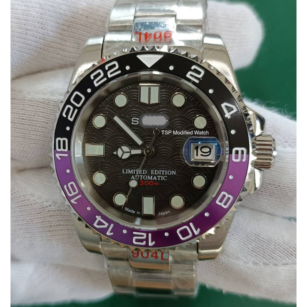 SeikoMod Automatic Watch NH35 Joker/Black Panther GMT Master Prospex Edition