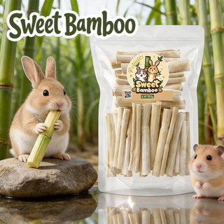 PETLUSCI® ไม้ไผ่หวาน 500g ขนมลับฟัน ธรรมชาติ สำหรับ กระต่าย เม่นแคระ หนูแฮมเตอร์ และสัตว์ฟันแทะอื่น