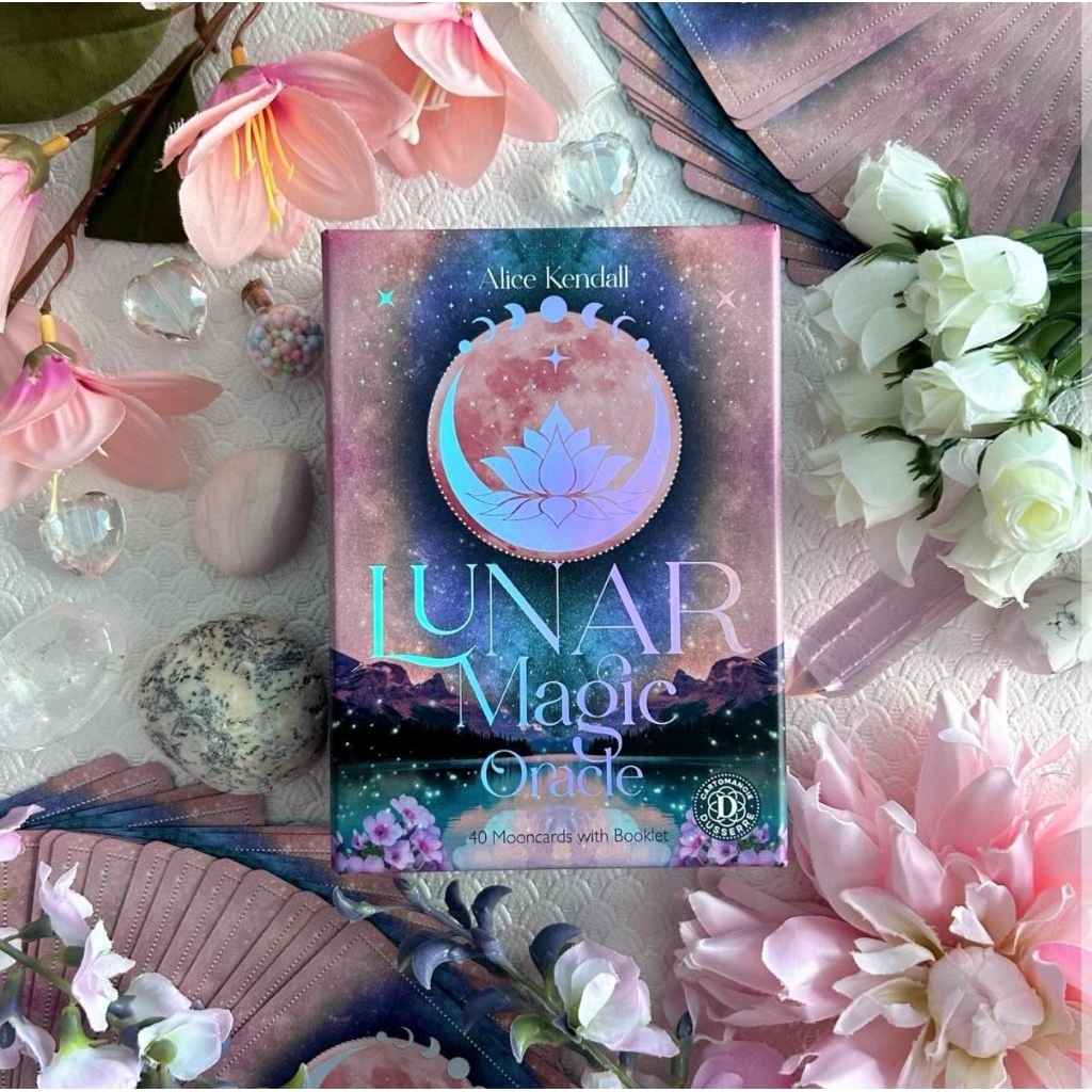 Lunar Magic Oracle ไพ่ออราเคิลแท้ขอบรุ้งสะท้อนแสงหรูหรา ไพ่ออราเคิล Oracle Cards