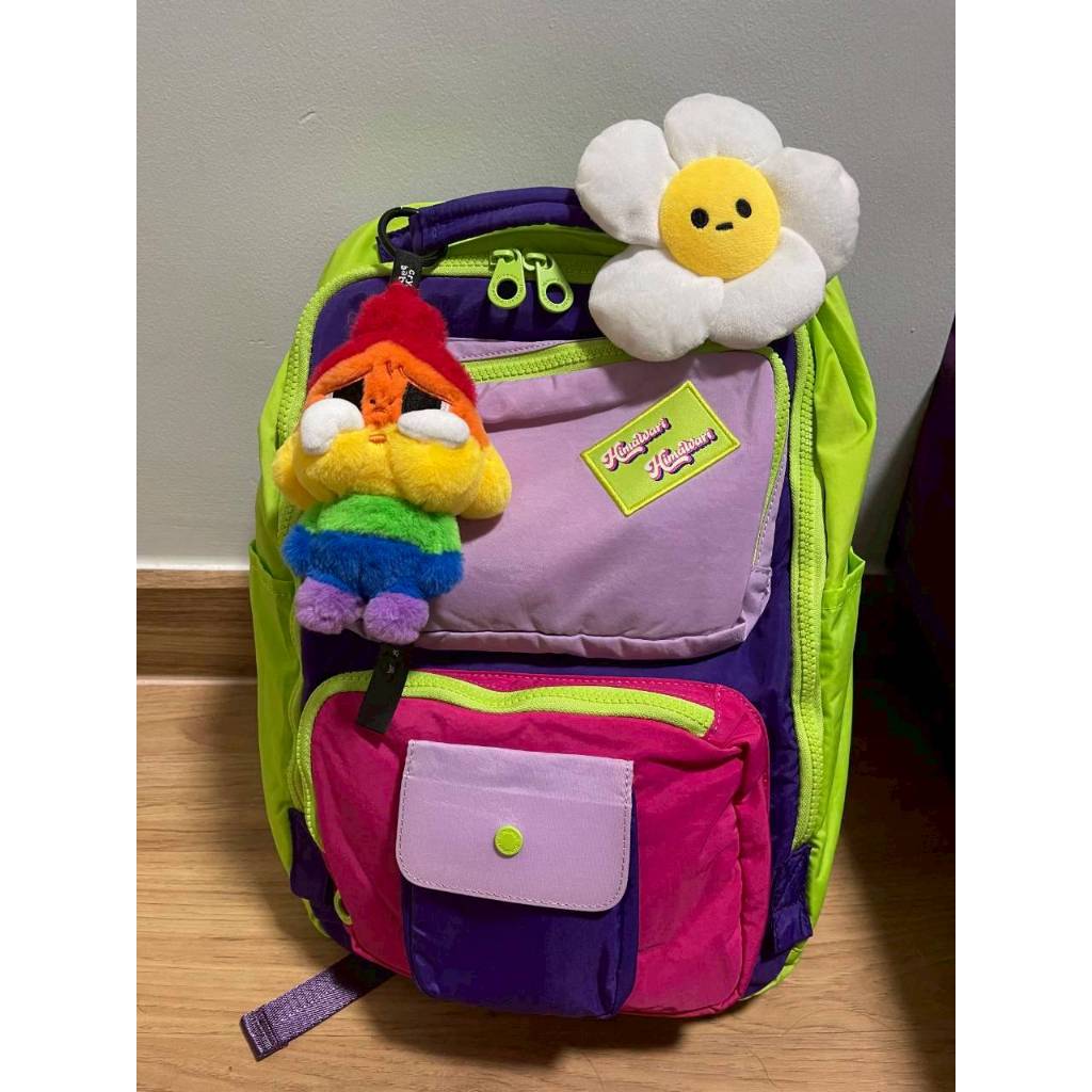 กระเป๋าเป้ himawari สีเขียวม่วง (มีแต่กระเป๋า ไม่รวมพวงกุญแจและเข็มกลัด)