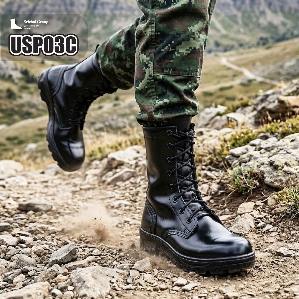 คอมแบท รุ่นออริจอนัล USP03C หนังขัดมันเกรดพรีเมี่ยม พื้นรถถัง by Srichaigroup