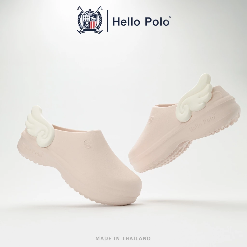Hello Polo รองเท้าหัวโต มีปีกสุดน่ารัก วัสดุ EVA นุ่มเบาใส่สบาย ทรงคัทชูหุ้มส้น กันลื่นได้ดี HP8009C