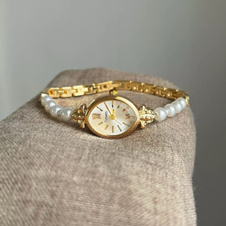 นาฬิกาข้อมือผู้หญิง สายไข่มุก แฟชั่นเกาหลี หรูหวาน สไตล์คุณห…