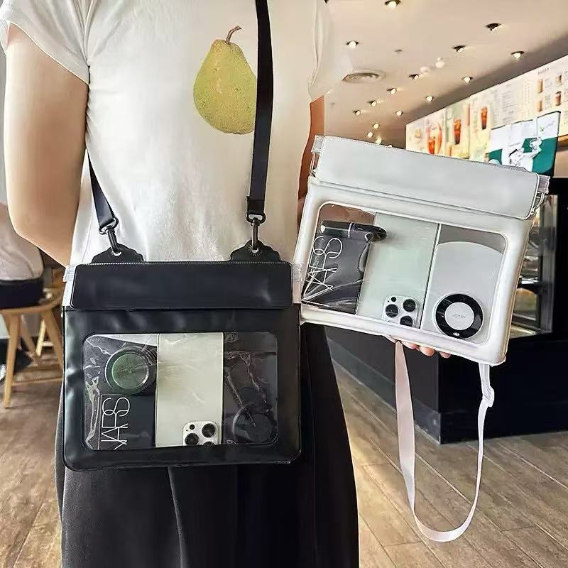 ถุงเครื่องสำอางพลาสติกใสกันน้ำ เคสโทรศัพท์กันน้ำ กันน้ำ เก็บเครื่องสำอาง เก็บอุปกรณ์ส่วนตัว พกพาสะดวก ใส่ของได้เยอะ