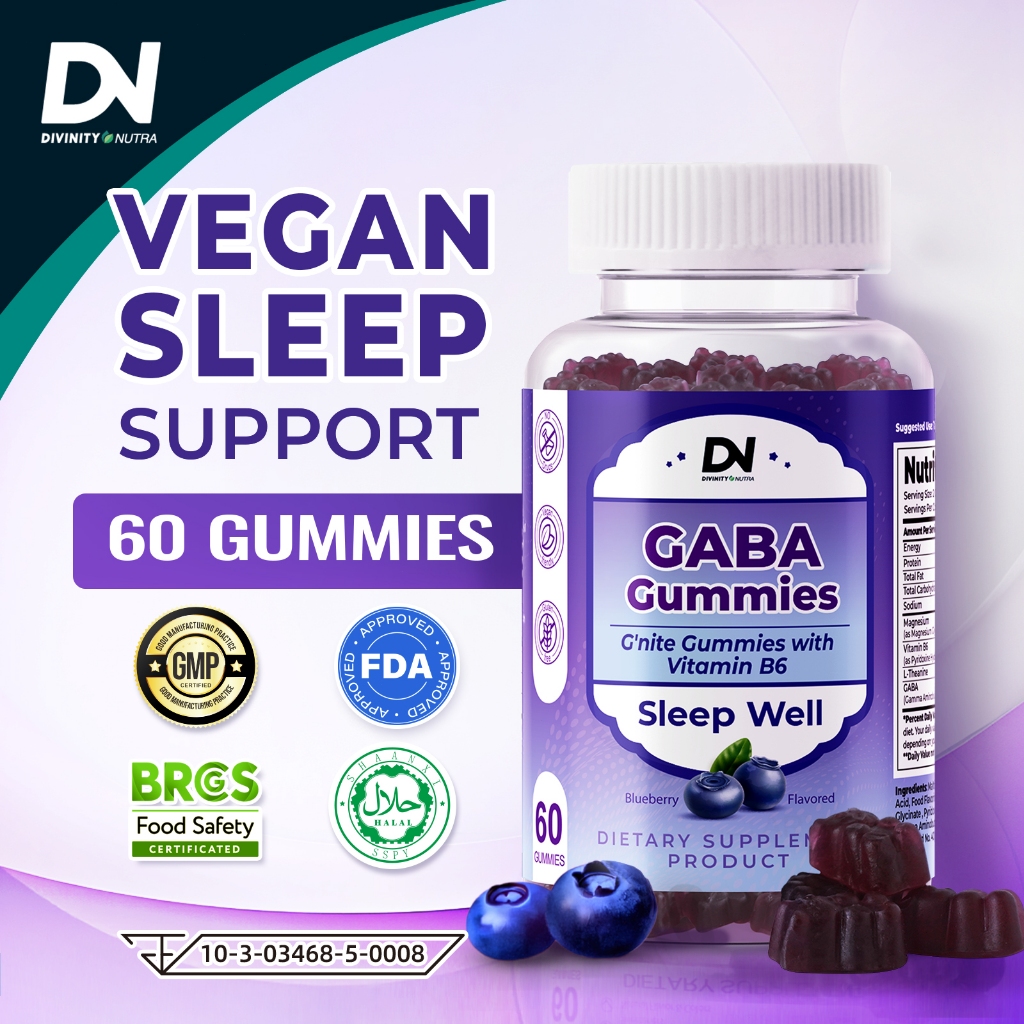 DN Sleep Gummies 60 Gummies ช่วยผ่อนคลาย นอนหลับดีขึ้น ลดการตื่นระหว่างการนอน DIVINITY NATRU