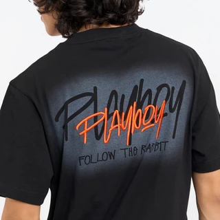 PLAYBOY เสื้อผ้าผู้ชาย/เสื้อ/เสื้อยืดสีดำ รุ่น P1MT269TB020BK