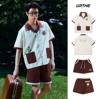 URTHE - ชุดเซต เสื้อเชิ้ต Oversize กางเกงขาสั้น รุ่น ROSE RO…