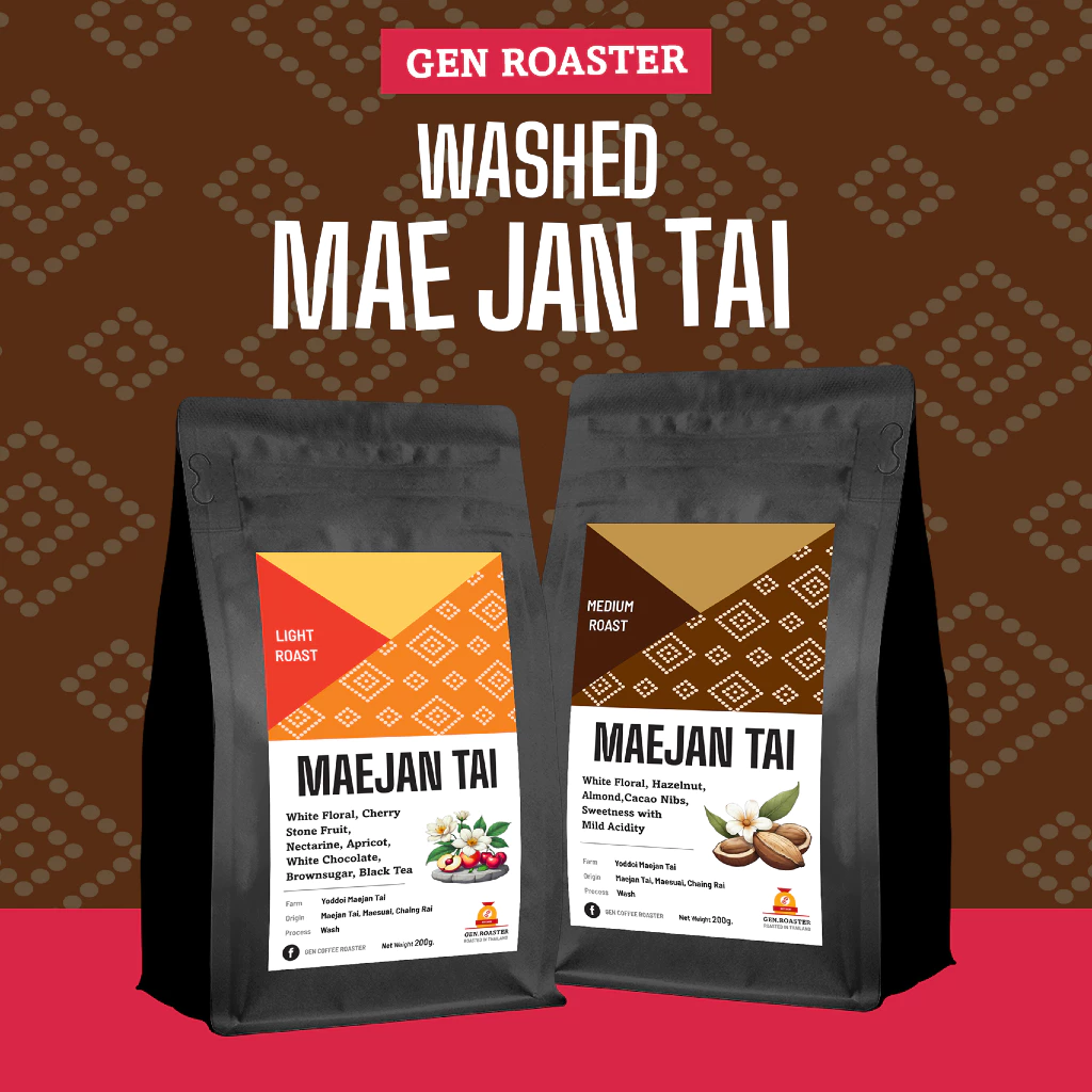 Gen Roaster เมล็ดกาแฟพิเศษ แม่จันใต้ เชียงราย คั่วอ่อน คั่วกลาง Mae Jan Tai Light and Medium Roast หอมดอกไม้ คลีนหวาน