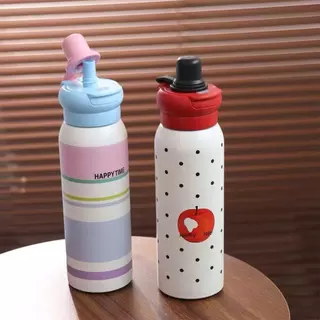 กระติกน้ำลายการ์ตูน ขวดน้ำเก็บเย็น/ร้อนได้ ขนาด650ML เกรดดีSUS316 ทนทาน ไม่มีใอน้ำ มีหลอดในตัว ขวดน้ำพกพาน่ารักๆมีหูหิ้ว