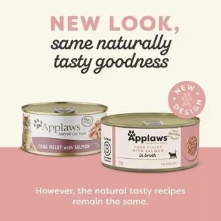 APPLAWS TIN IN JELLY & IN BROTH แอปลอว์ส อาหารเปียกแมวกระป๋องสูตรพิเศษ 70 กรัม (12กระป๋อง)